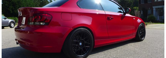 Stucco Concrete Removal with Molecular Cement Dissolver: 2010 BMW 128i Red